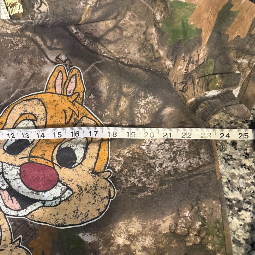 Disney Chip Dale Camo Graphic Tee XL Vintage Style Distressed Forest Shirt NWOT - Picture 11 of 13